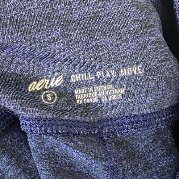 Aerie Navy Blue Space Dye Full Length Leggings With Pockets Size S - Picture 6 of 7